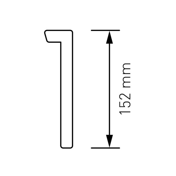 15 cm. Sort Rustfritstl Husnummer "Modern"