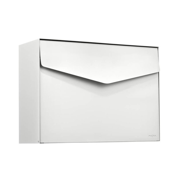 MEFA Letter postkasse - Mat HVID med blank HVID brevklap