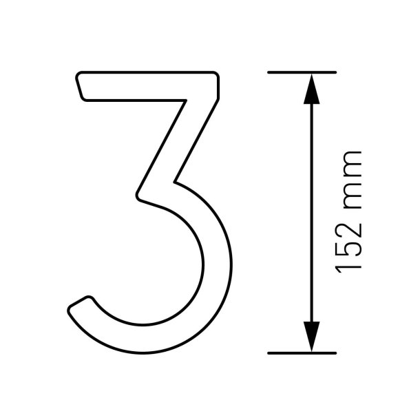 15 cm. Sort Rustfritstl Husnummer "Modern"