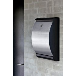 MEFA Trend 300 Puffin postkasse i SORT - Galvaniseret st�l front