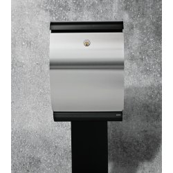 MEFA Trend 300 Puffin postkasse i SORT - Rustfrit stl front