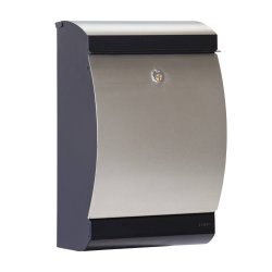 MEFA Penguin postkasse - SORT med RUSTFRISTL front