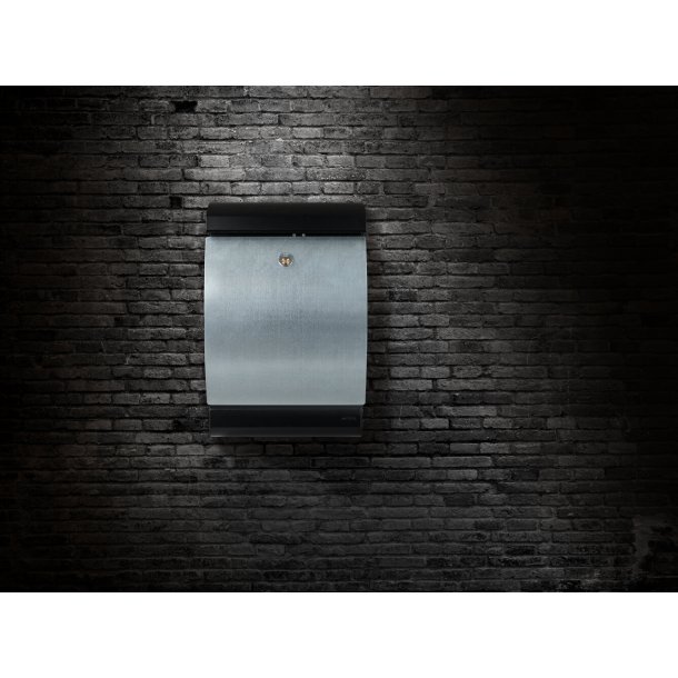 MEFA Penguin postkasse - SORT med GALVANISERET front