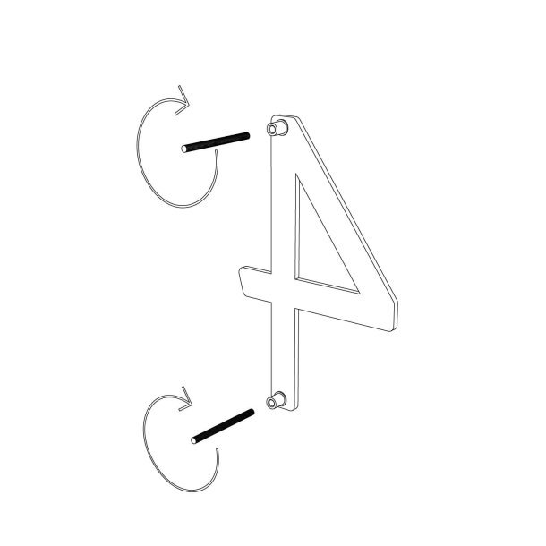 15 cm. Sort Rustfritstl Husnummer "Modern"