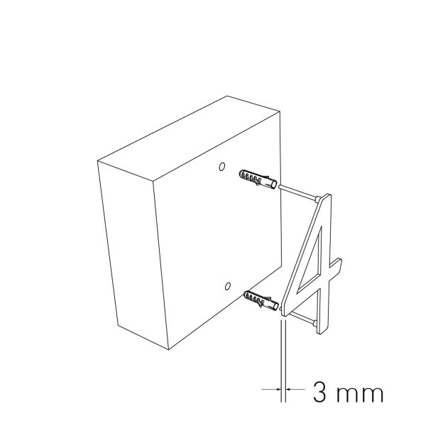 15 cm. Sort Rustfritstl Husnummer "Modern"