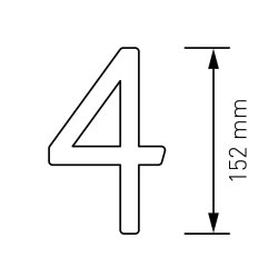 15 cm. Sort Rustfritstl Husnummer "Modern"