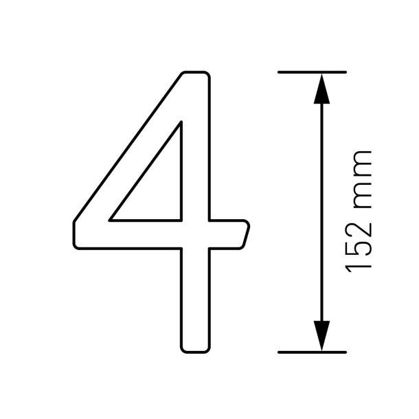 15 cm. Sort Rustfritstl Husnummer "Modern"
