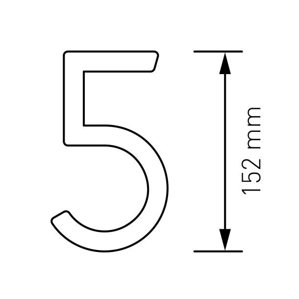 15 cm. Sort Rustfritstl Husnummer "Modern"