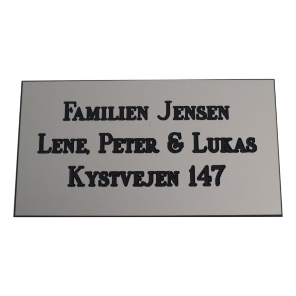 Metal farvet Postkasse skilt 55x100 mm. med sort tekst