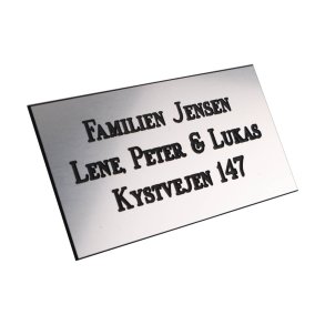 Metal farvet Postkasse skilt 55x100 mm. med sort tekst