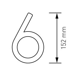 15 cm. Sort Rustfritstl Husnummer "Modern"