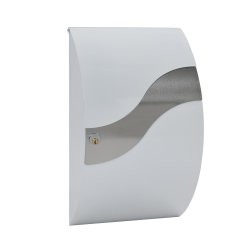 MEFA Wave Postkasse Hvid med Rustfrit st�l B�lge