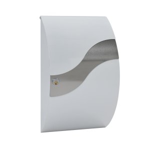 MEFA Wave Postkasse Hvid med Rustfrit st�l B�lge