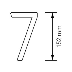 15 cm. Sort Rustfritstl Husnummer "Modern"