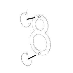 15 cm. Sort Rustfritstl Husnummer "Modern"