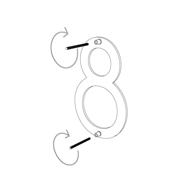 15 cm. Sort Rustfritstl Husnummer "Modern"