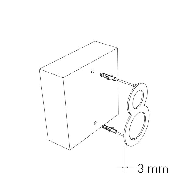 15 cm. Sort Rustfritstl Husnummer "Modern"