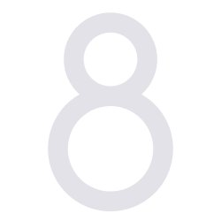 24,5 cm. Hvidt Rustfritstl Husnummer "Modern"