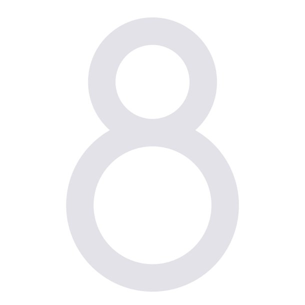 24,5 cm. Hvidt Rustfritstl Husnummer "Modern"