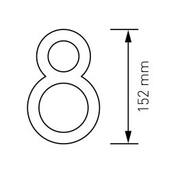 15 cm. Sort Rustfritstl Husnummer "Modern"