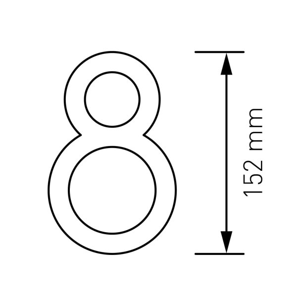15 cm. Sort Rustfritstl Husnummer "Modern"