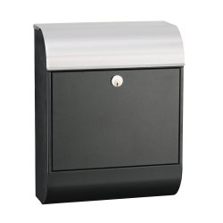 MEFA Pearl Postkasse i Sort med Rustfritstl Indkast