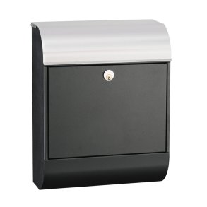 MEFA Pearl Postkasse i Sort med Rustfritstl Indkast