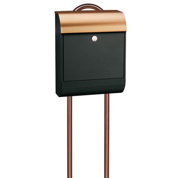 MEFA Pearl Postkasse i Sort med Kobber Indkast
