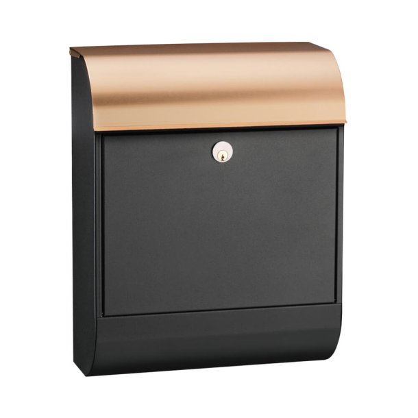 MEFA Pearl Postkasse i Sort med Kobber Indkast