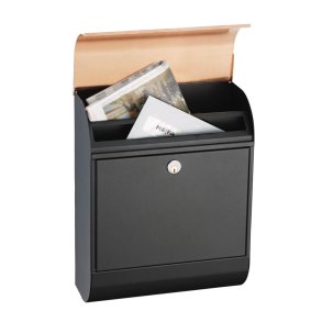 MEFA Pearl Postkasse i Sort med Kobber Indkast