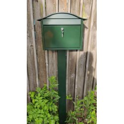 RacingGreen Postkasse-st med Klassisk 948 postkasse - Stander - Hvidt Stickersark