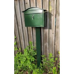 RacingGreen Postkasse-st med Klassisk 948 postkasse - Stander - Hvidt Stickersark