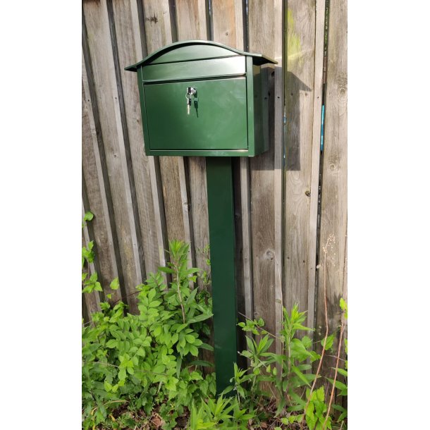 RacingGreen Postkasse-st med Klassisk 948 postkasse - Stander - Hvidt Stickersark