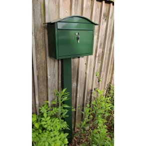 RacingGreen Postkasse-st med Klassisk 948 postkasse - Stander - Hvidt Stickersark