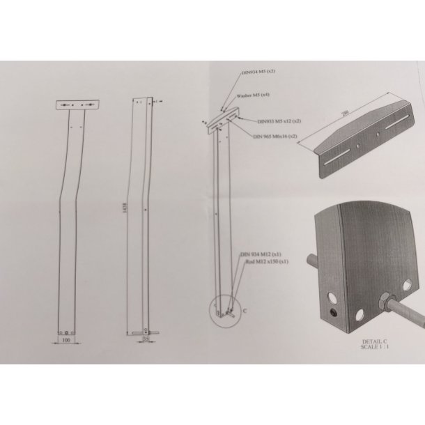 RacingGreen Postkasse-st med Klassisk 948 postkasse - Stander - Hvidt Stickersark