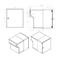 XXL Rustfritstl Indbygnings postkasse - Justerbar Dybde