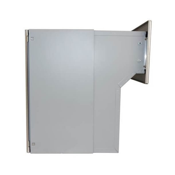 XXL Rustfritstl Indbygnings postkasse - Justerbar Dybde