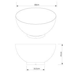Kraftigt Blfad / Plantekasse - 80 cm. - Monte