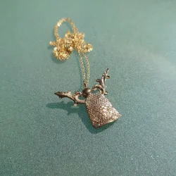 Hndlavet unik Skytsengel i GuldBronze - 0933