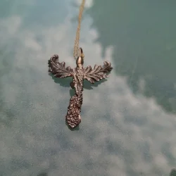 H�ndlavet smuk skytsengel af GuldBronze og JernBronze : 1256