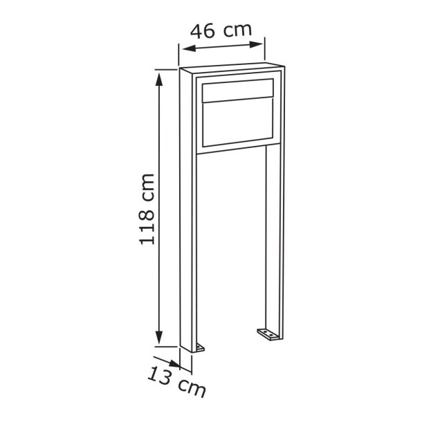 Sort Elegance Exclusive postkasse med stander - med dansk 6-stifts ls  - klassisk design