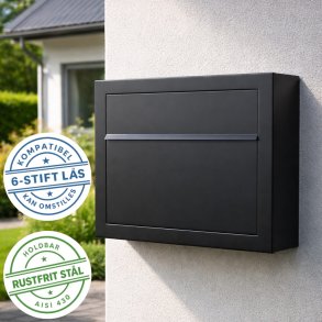 ELEGANCE EXCLUSIVE postkasse - med Dansk 6-stifts l�s - klassisk design