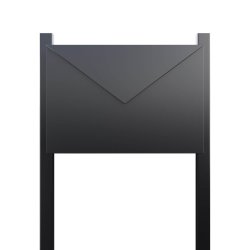 Designpostkasse - KUVERT postkasse i antracit lakering Inkl. stander