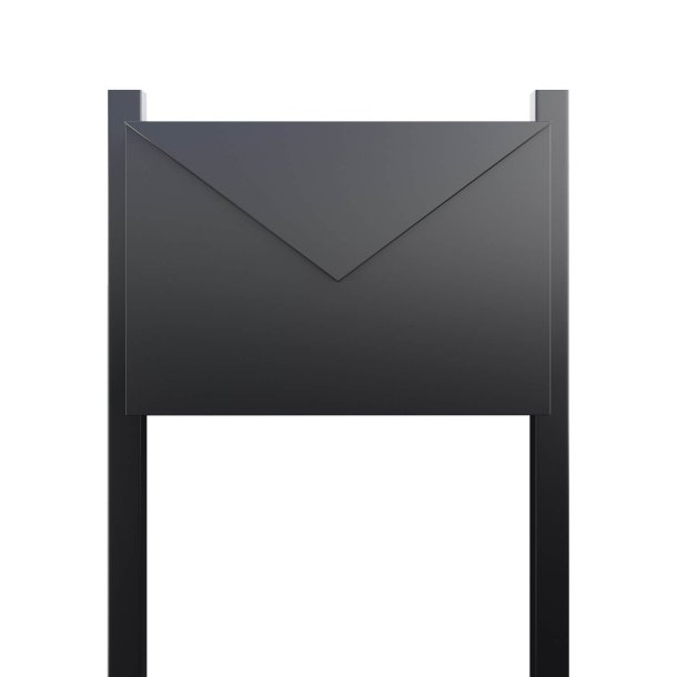 Designpostkasse - KUVERT postkasse i antracit lakering Inkl. stander