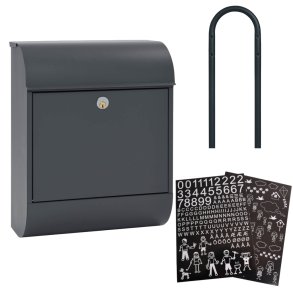 MEFA Pearl postkasse-st i sort Incl. stander og Hvide stickers