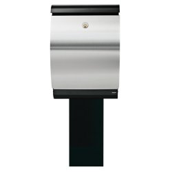 MEFA Trend 300 Puffin postkasse i SORT - Rustfrit stl front