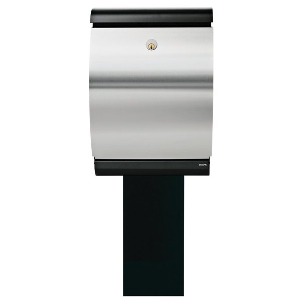 MEFA Trend 300 Puffin postkasse i SORT - Rustfrit stl front