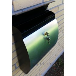 MEFA Trend 300 Puffin postkasse i SORT - Rustfrit stl front