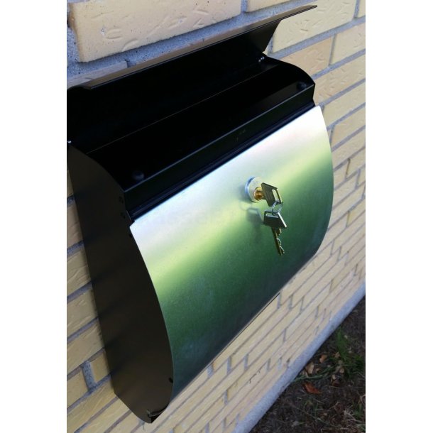 MEFA Trend 300 Puffin postkasse i SORT - Rustfrit stl front