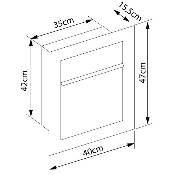 Indbygningspostkasse BARI - RUSTFRIT STL